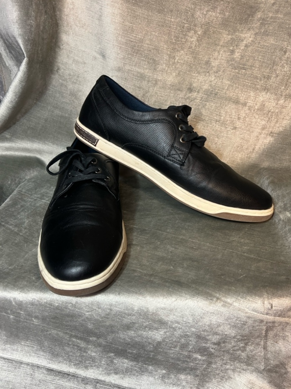 Jousen Milan Men's Black Leather Lace-Up Sneaker. Size 13. #9910